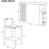 7-Piece Counter Height Dining Bar Table Set, 63"L Counter Height Dining Table with Open Shelves and 6 Upholstered Stools 4