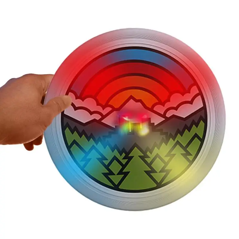 Throw And Catch Disc Bright Flying LED Disc Anti-Fall Swivel Saucer Aerodynamic Outdoor Game Camping Activity Waterproof