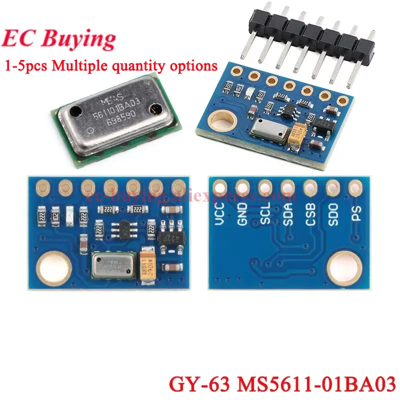 Module Baromètre MS5611 GY-63 Haute Précision Capteur Pression Altitude pour Arduino