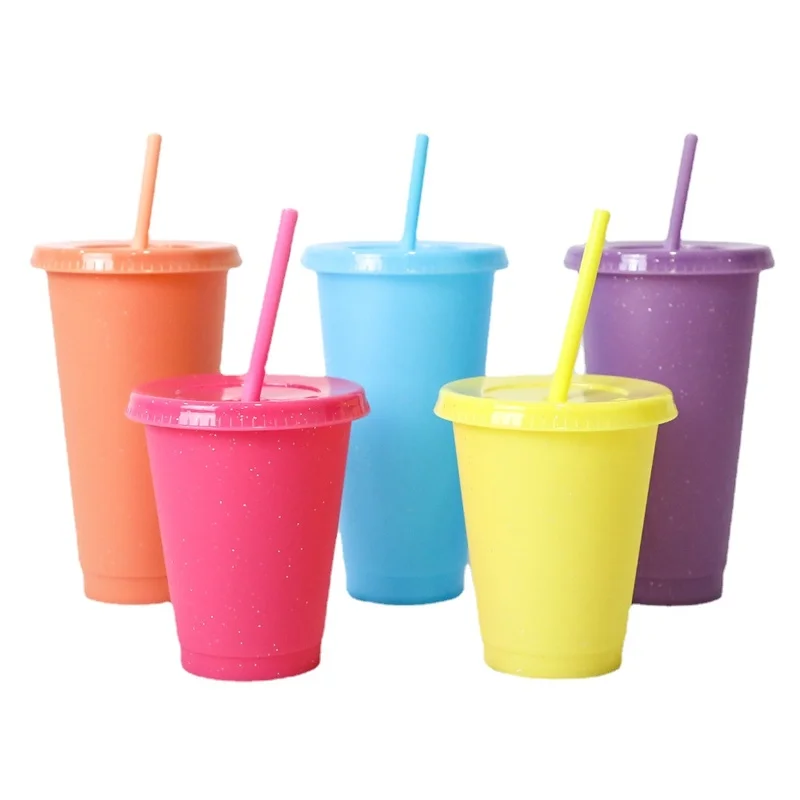 5pcs Colorchanging Glitter Kettle Girls Reusable Hard Plastic Coffee