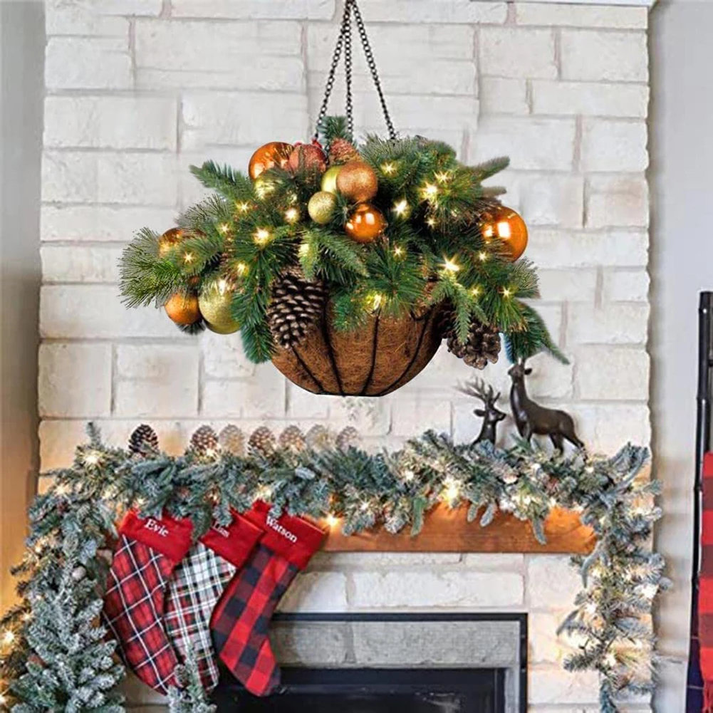 Southern Living Christmas Decor 2022 Artificial Christmas Hanging Basket Pendant Christmas Wood Ornaments  Hanging Decoration Gift 2021 New Year Ornaments 2022 Xmas|Wind Chimes &  Hanging Decorations| - Aliexpress