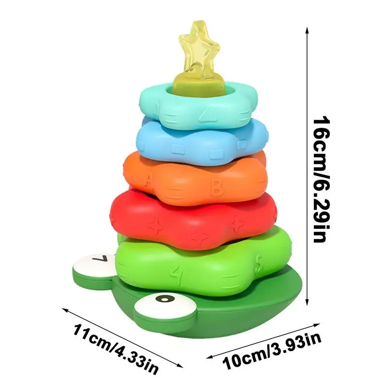 

Kids Rainbow Tower Parent-child Stacking Rings Montessori Toys Baby Size Color Early Education Puzzle Interactive Board Game