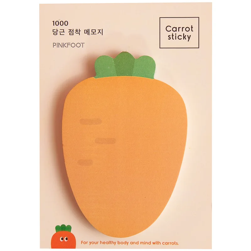 Carrot Memo note Cartoon Notebook Paper Stick Creative Message Note Stationery for Students