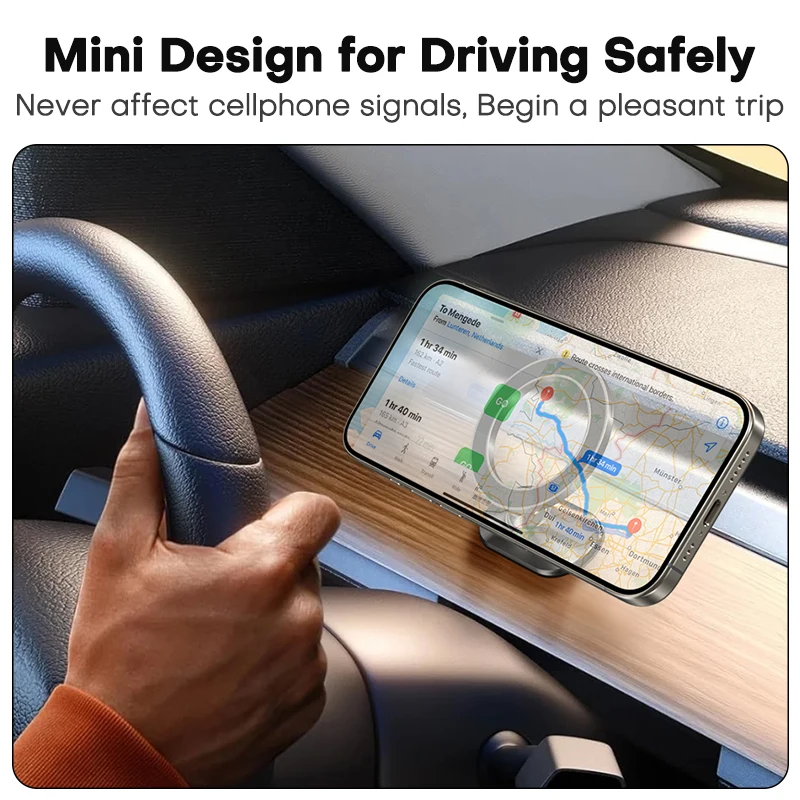 QOOVI حامل هاتف مغناطيسي للسيارة، حامل صغير للوحة القيادة، MagSafe متوافق مع iPhone وSamsung - Image 6