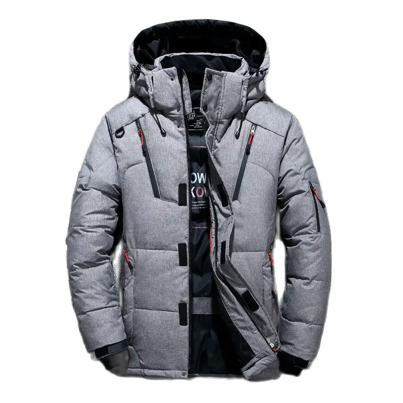 - 20 Degree Winter Jacket Men White Duck Down Parkas Men's Thick Warm Snow Parkas Overcoat Windbreaker Hooded Coat Hombre