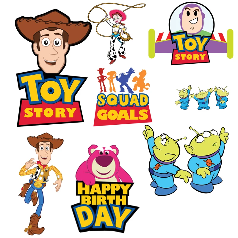 

Disney Toy Story Cartoon Woody Buzz Lightyear Strawberry Bear Heat Transfer Patches Kids Printing Patches for Clothing Patch