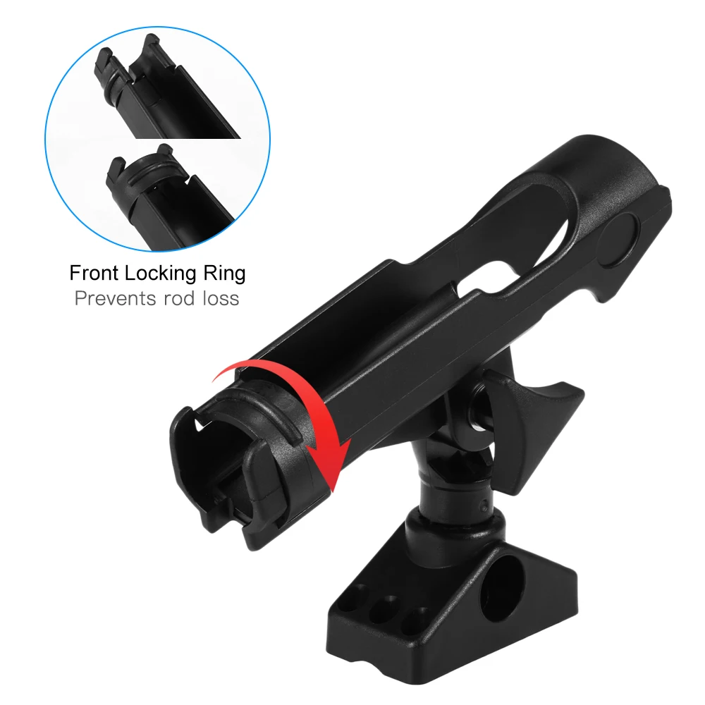 Adjustable Fishing Boat Rods Holder Rack 360 Degree Rotatable Kayak Fishing Rod Holder Mount