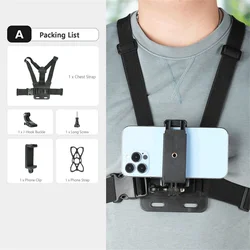 Universal Chest Strap POV Phone Holder & Body Harness Mount for Smartphones and Action Cameras (Chest Strap A)