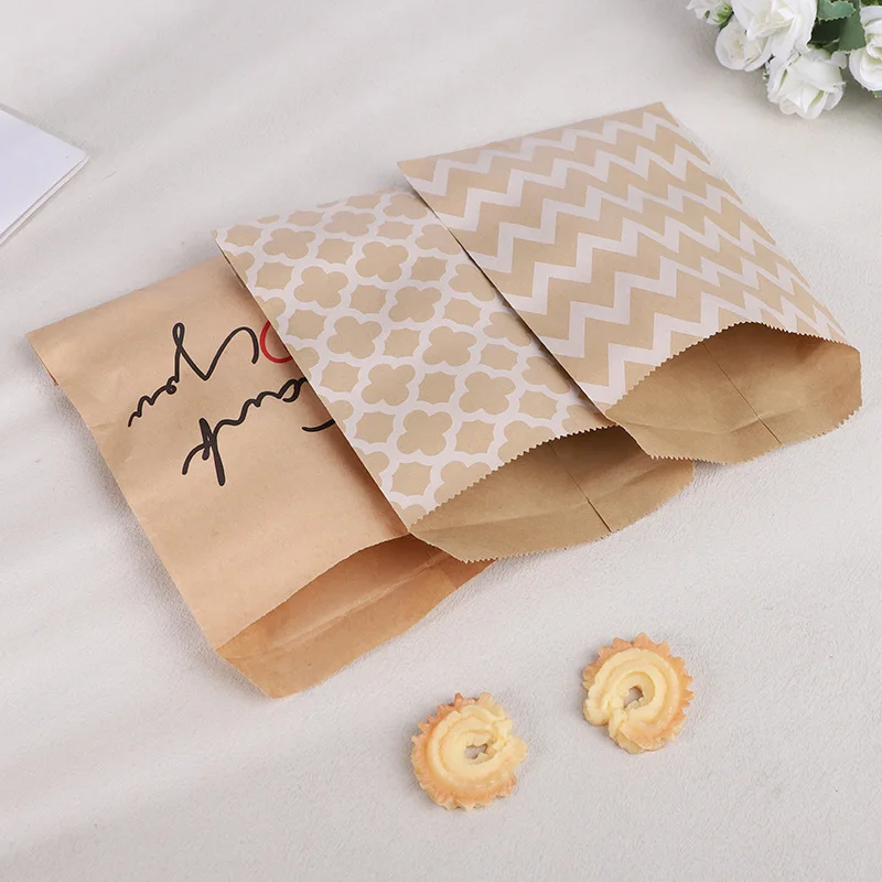 25/50pcs 13x18cm Kraft Paper Candy Cookie Bags Wedding Favors Thank You Gift Packing Bag For Guest Birthday Party Decor Supplies