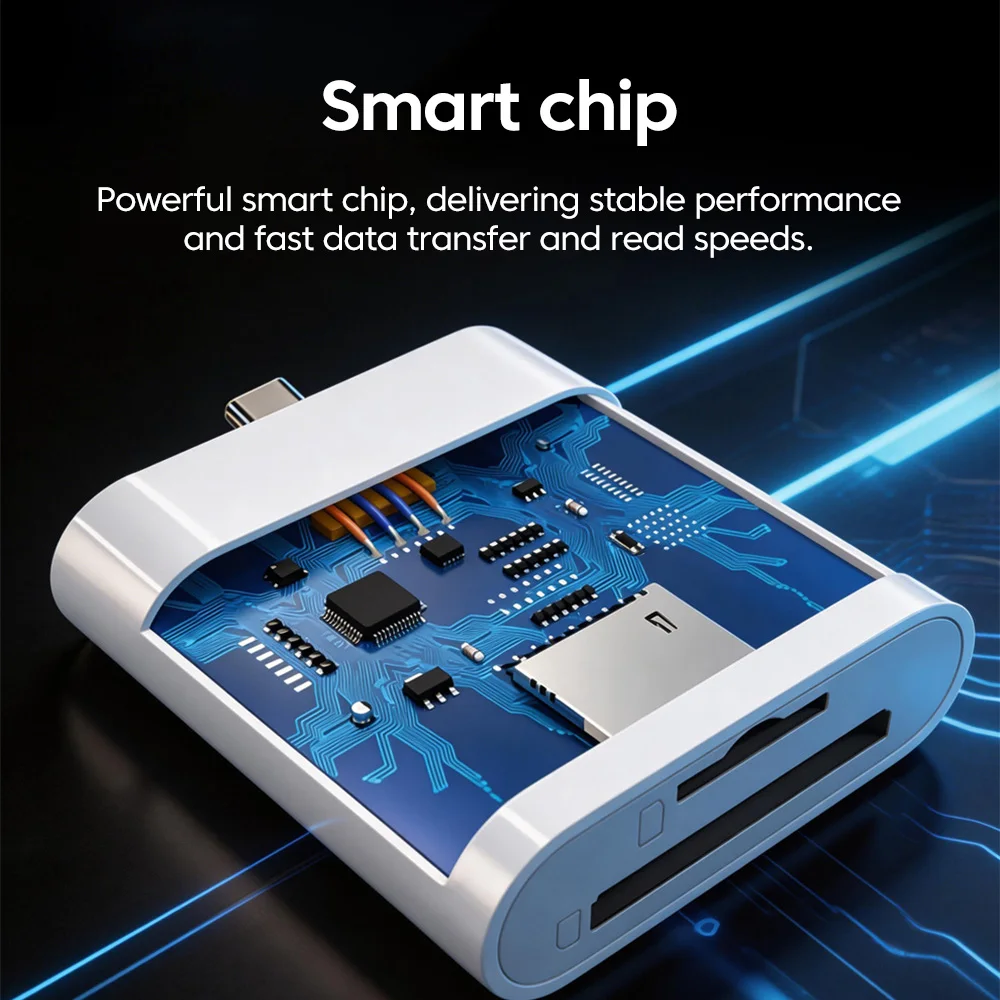 2in1 카드 리더 USB3.0/USB C to SD TF 카드 리더 어댑터 (PC, 노트북용) 스마트 메모리 카드 리더 SD TF 카드 어댑터