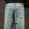 Teen Harem Jeans Retro Big Pocket Loose Light Blue Denim Trousers Street Hip Hop Baggy Plus Size Men's Clothing 38 40 42 3