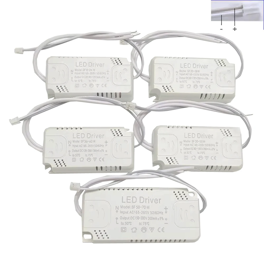 LED Driver Adapter For LED Lighting AC165-265V Non-Isolating Transformer For LED Ceiling Light Replacement 8-24W 30-50W 60-80W