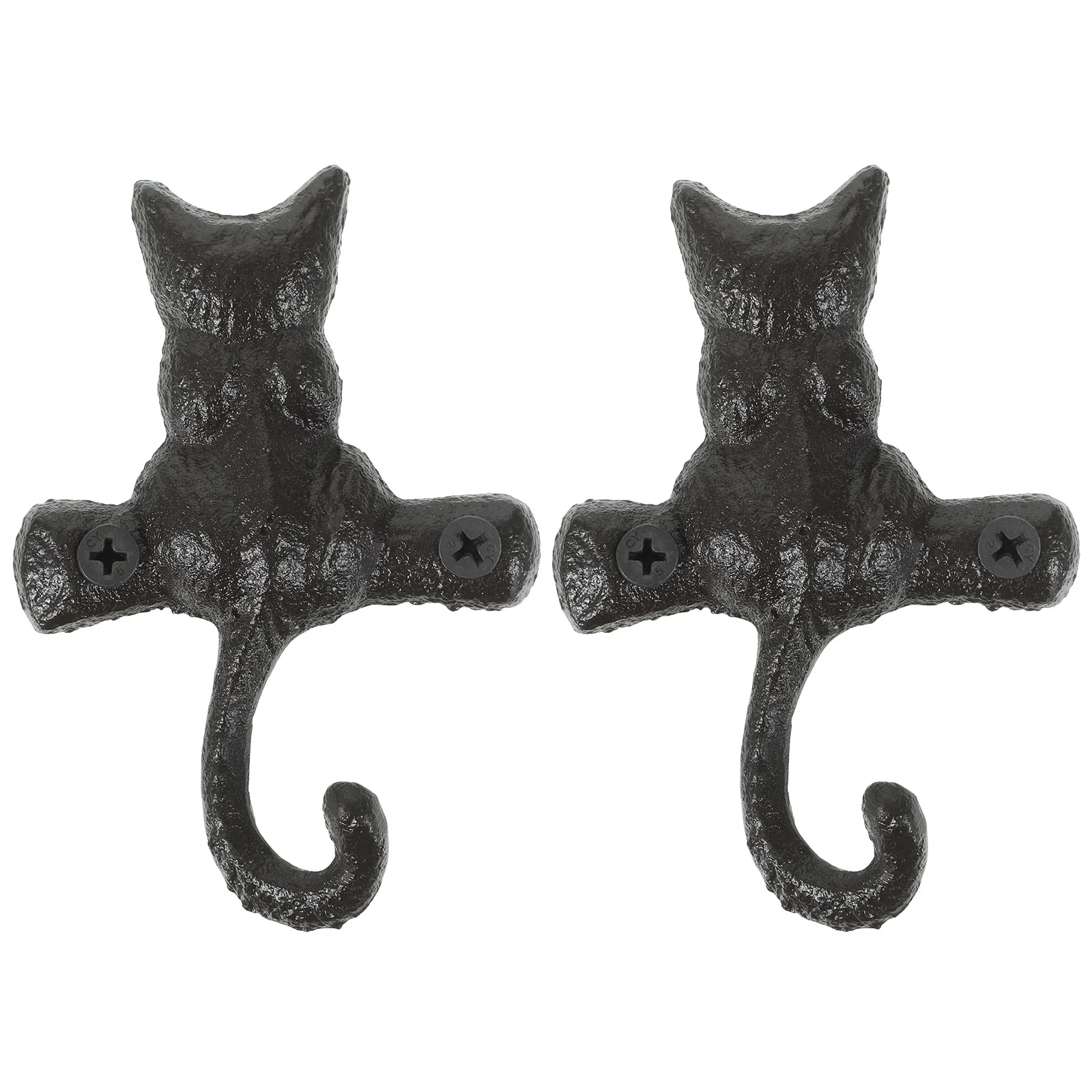 

2pcs Coat Hooks Decorative Cat Hooks Entryway Jackets Bags Hooks Retro Iron Hooks