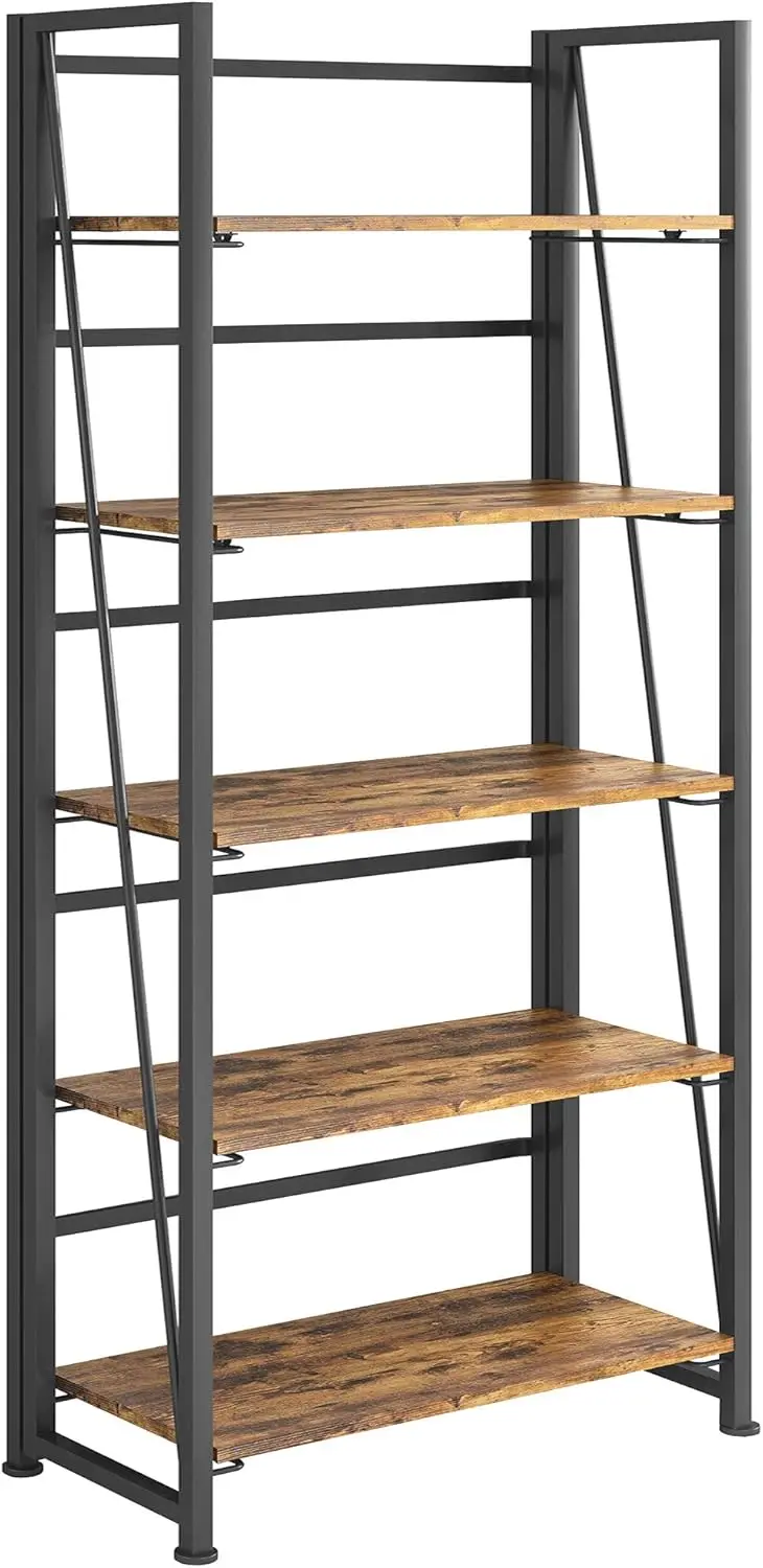 Bookshelf Storage Shelves 5 Tiers Vintage Plant Flower Stand Storage Rack Shelves Bookcase