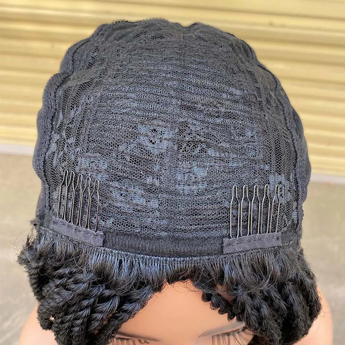 12Inch Short Synthetic Braided Wigs Black Women Heat Resistant Crochet Box Braided Bob Wig African Braiding Hair Wig Bob synthetic hair wigs