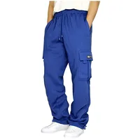Men's Rope Loosening Waist Solid Color Pocket Trousers Loose Sports Trousers 4 - Image 3