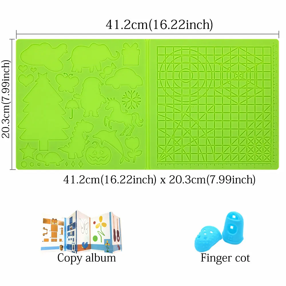Enhanced 3D Printing Pen Silicone Design Mat with Finger Protectors - Creative Drawing Pad