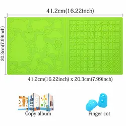 Enhanced 3D Printing Pen Silicone Design Mat with Finger Protectors - Creative Drawing Pad (Green large)
