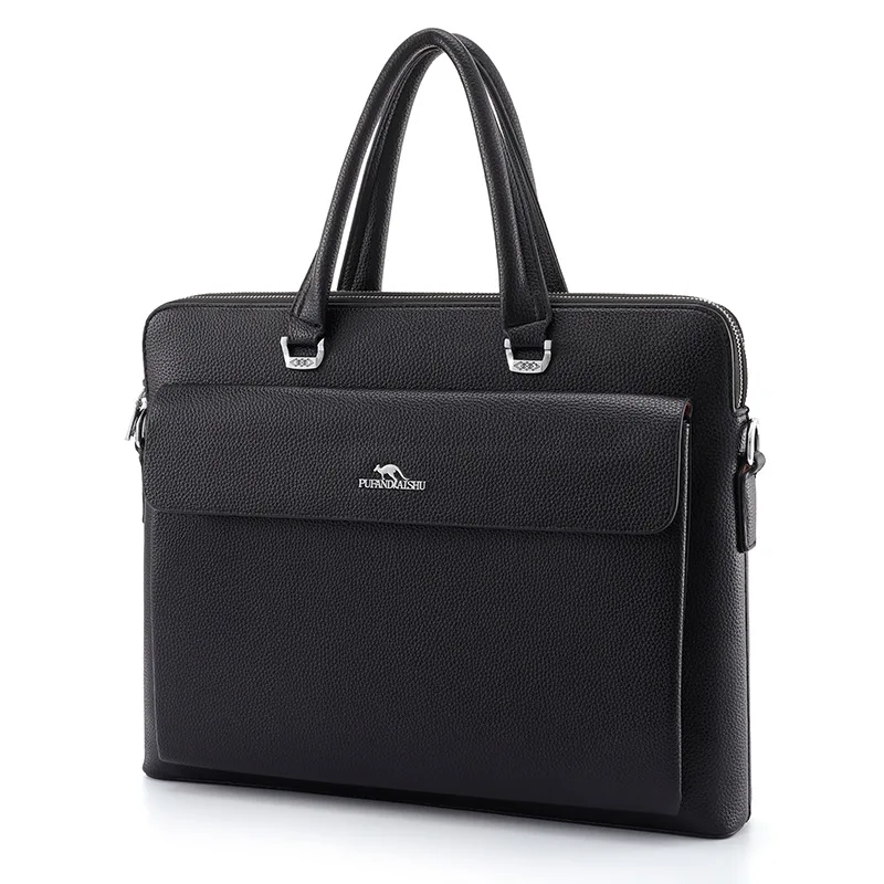 Luxury Business Men's Briefcase Fashion Leather Handbag Office Male Shoulder Messenger Bag Large Capacity Laptop Bag