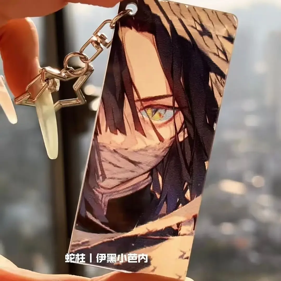 Dämonentöter Schlüsselanhänger Rengoku Kyoujurou Kimetsu No Yaiba Glänzende Augen Doppelseitige lichtdurchlässige Muster Rucksackanhänger – Detail 8