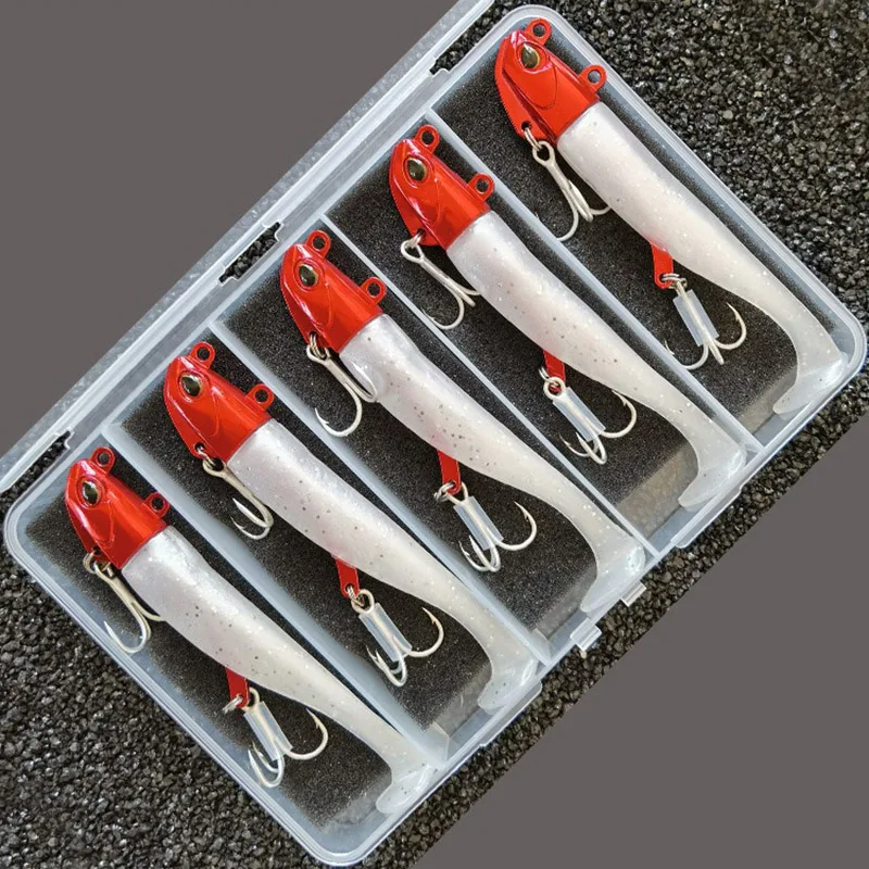 5 Stück 24g/105mm Künstlicher Weichköder Leuchtend/Glühend Makrelen- und Barsch-Angelköder Wobbler Swimbait Jigging-Köder