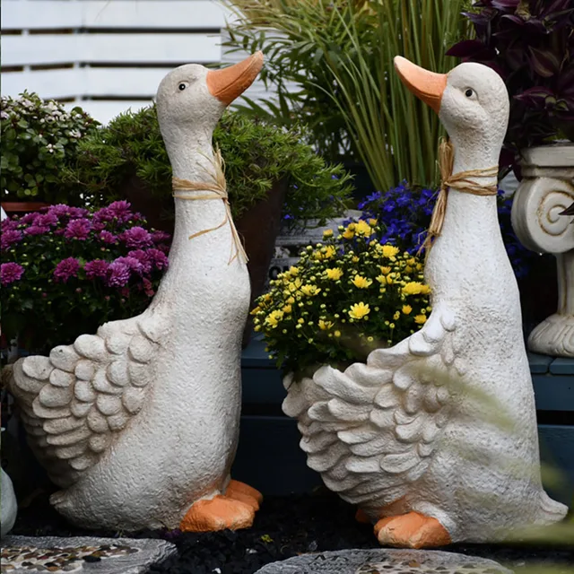 Kert Erkély Kültéri Rajzfilm Állati Virágpot Kacsa Dísz Kerti Tartozékok Edények Növények Padló Dekoráció Szobrászat - Image 3