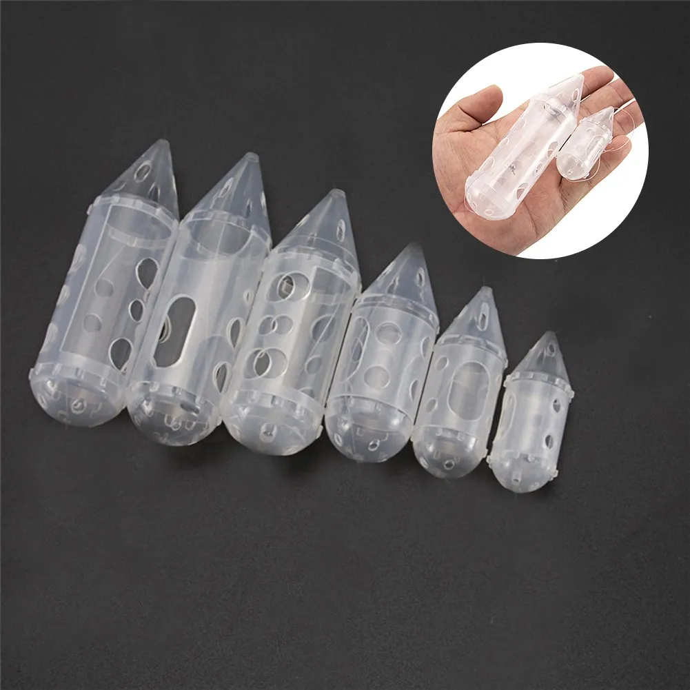 Fishing Feeder Clear Cap Swim Feeders For Maggot Carp/Casters/Pellets
