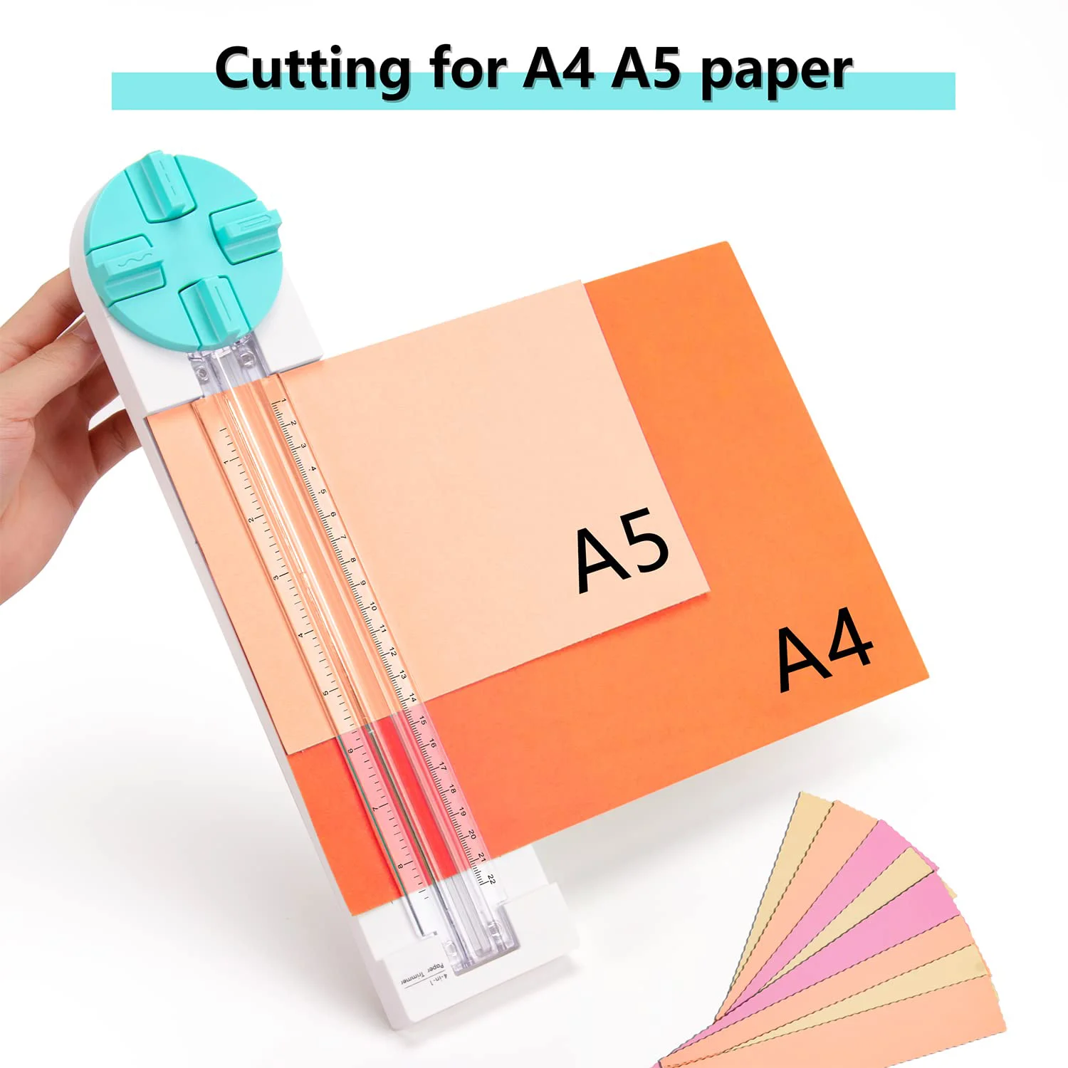

4 In 1 Paper Cutter With Pull-Out Ruler A4/A5 Cardboard Trimmer Photo Scrapbook Blades Slicer Knife Office Stationery Supplies