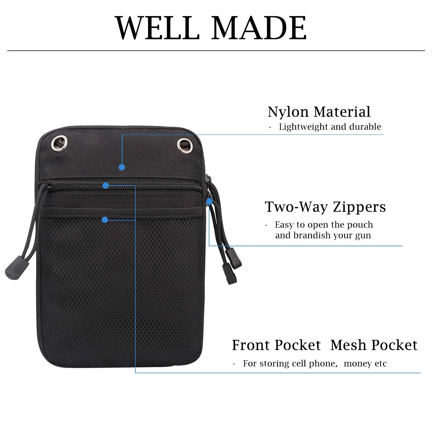 Molle Tactical Concealed Gun Holster Pouch EDC Magazine Pouch for Universal Handguns Carry Holster Waist Fanny Pack 3