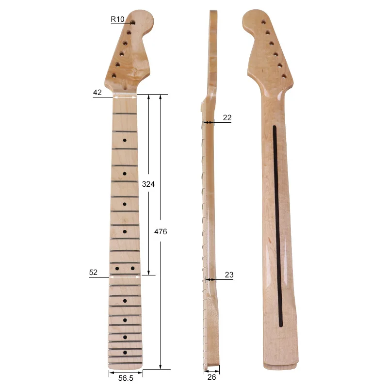 ST6 스트링 스몰 헤드 넥 브라이트 22 풀 메이플 기타 빅 핸들 개조형 일렉트릭 기타 일렉트릭 기타 DIY 액세서리