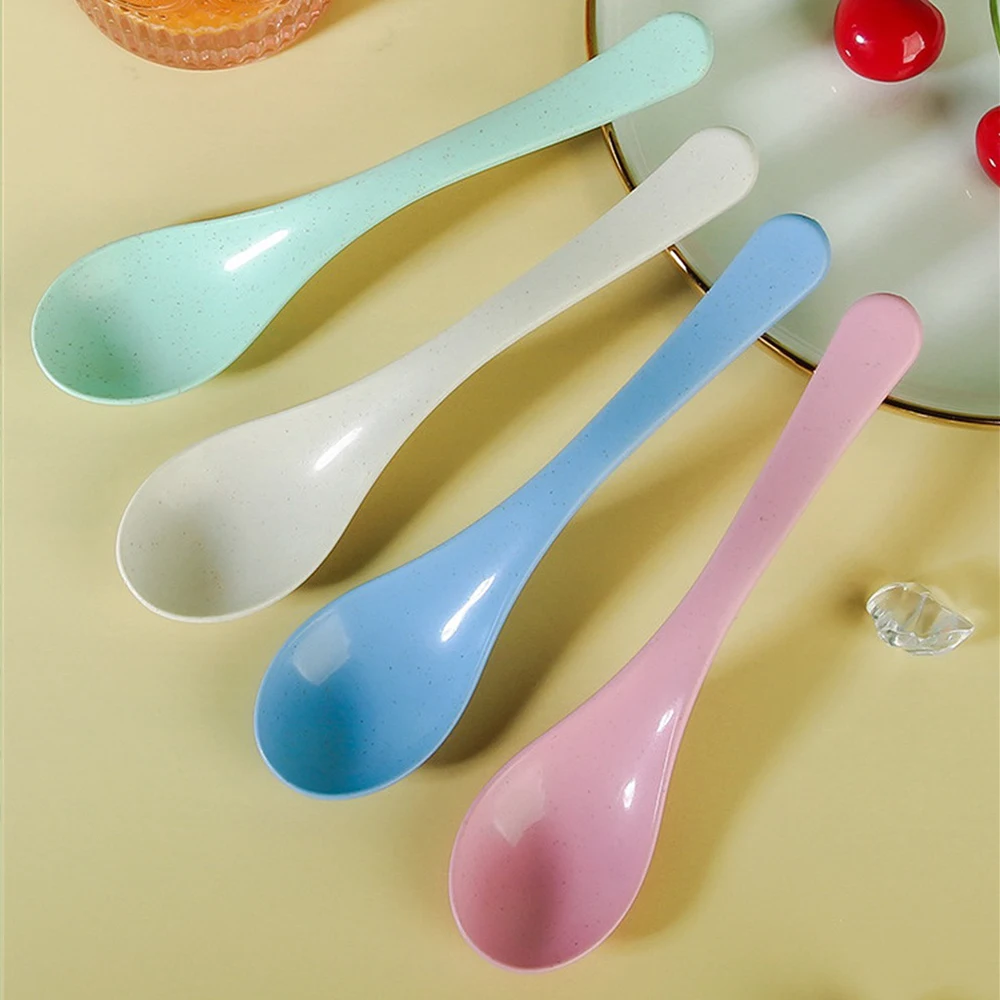 Childrens Spoon Rice Cereal 12g Kitchen Tools Wheat Straw Spoon Mini Durable Rests And Pot Clamps Child 16.5*3.9cm