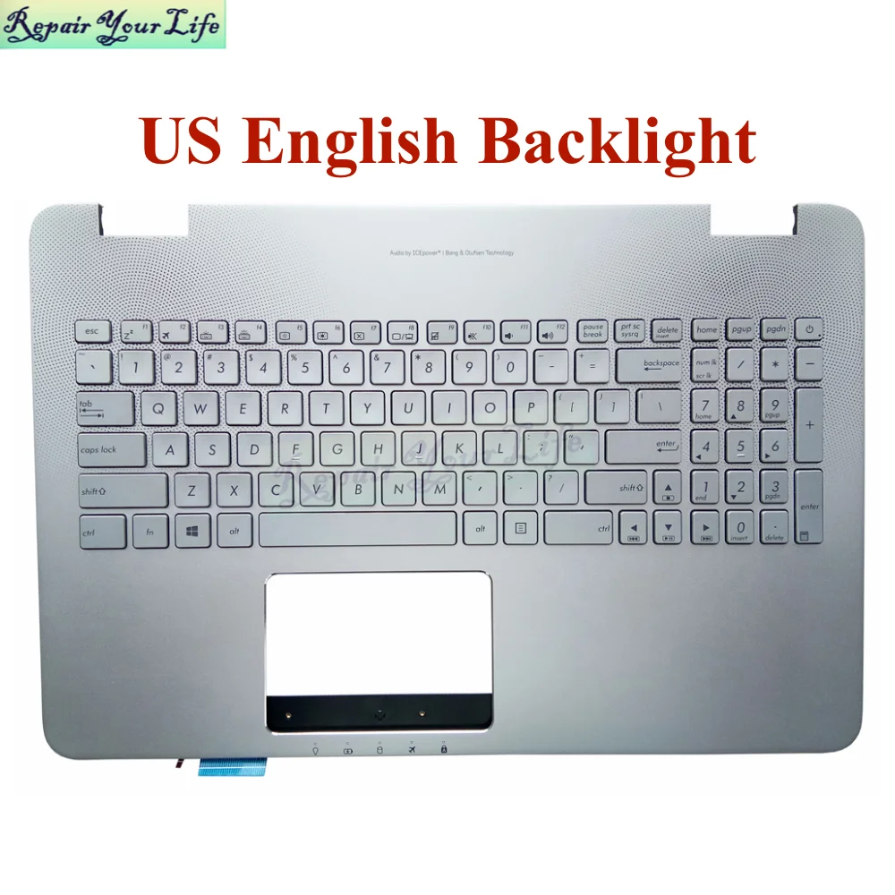 Placement Eplacement 5551 Tin Tin Tin Atin Ririririritish Uro Uro Ackacklit Eyeyboard Rest Almrest para 555555555555551j555555551555555555555ililver Over sobre 90n071130300 0 - Imagem 6