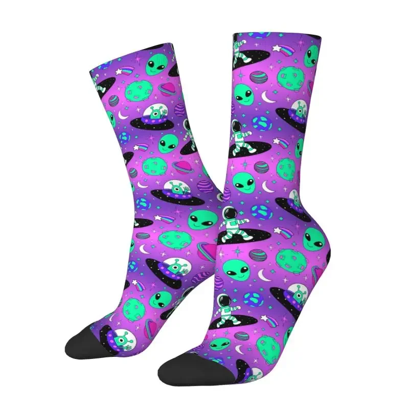 

Astronauts And Alien Men's Crew Socks Unisex Fashion Space Travel Exploration Spring Summer Autumn Winter Dress Socks