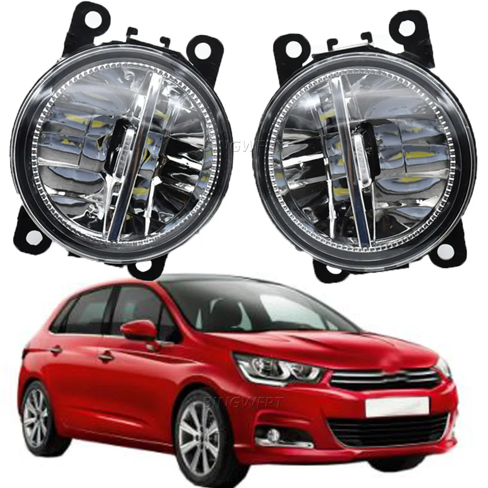2 Pz Fendinebbia Assemblaggio Auto Halo Ring 90Mm Drl 12V H11 Fendinebbia Daytime Running Lamp Per Citroen C4 Coupe Picasso Hatchback 2004-2015