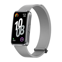 Magnetic Sport Silicone Loop Bracelet Strap - Universal Fitness Band Accessory - Huawei Band 9 (Gray)