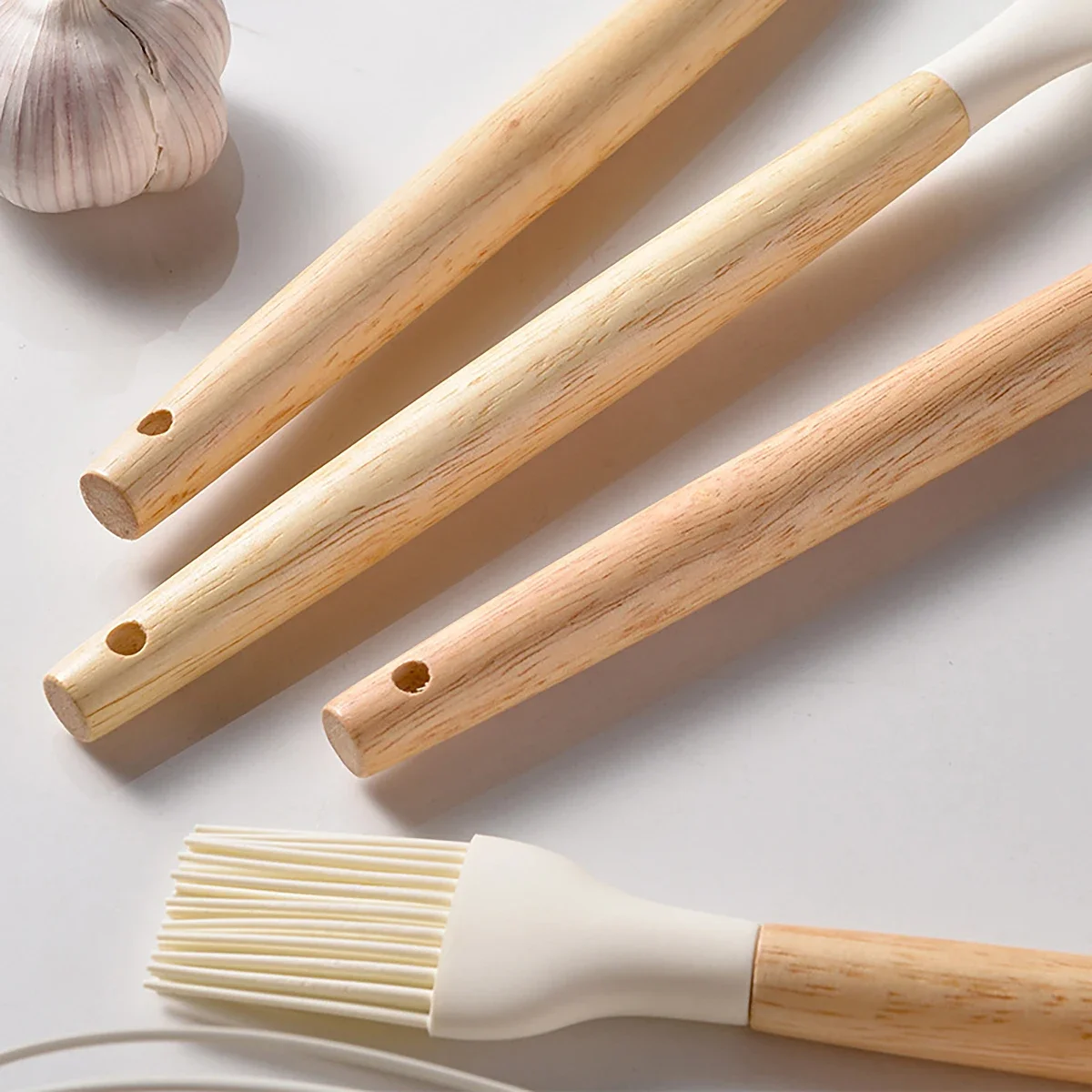 BYbrutek - Set di Utensili da Cucina in Silicone, cucchiaio, mestolo, spatola e Paletta, Senza BPA, Lavabili in lavastoviglie, antiaderenti, Resistenti al Calore (5 pezzi nero