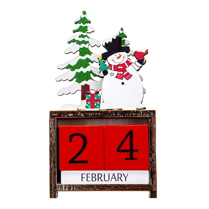 

Merry Christmas Wooden Painted Santa Calendar Xmas Ornaments Christmas Decorations For Countdown Calendar