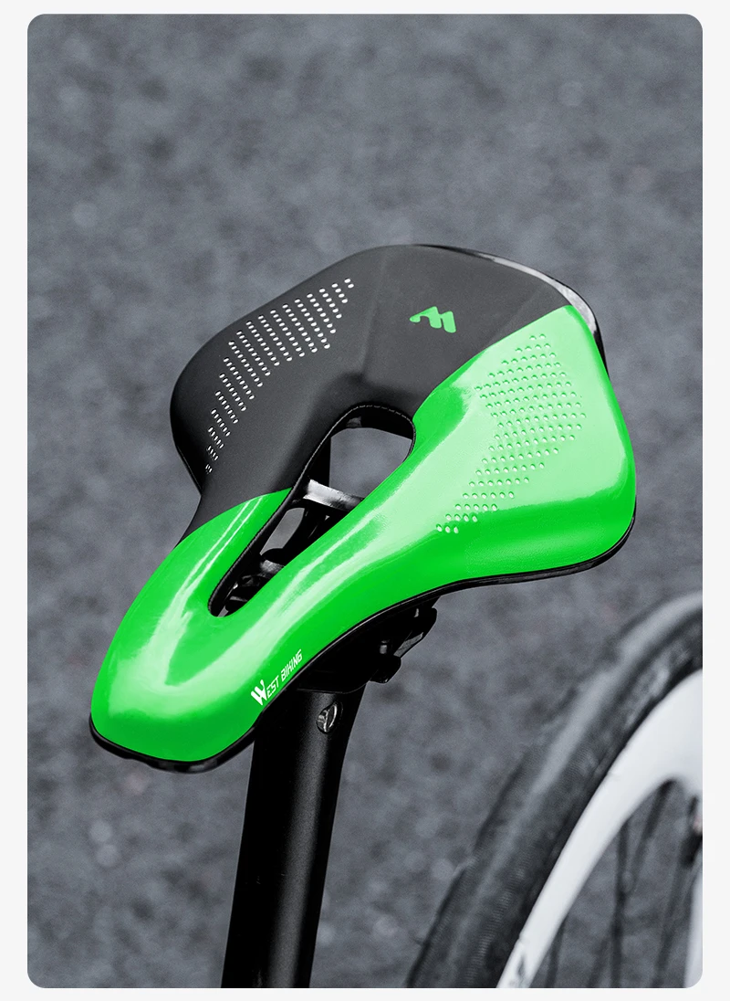 WEST BIKING Fahrradsattel Ultraleicht PU-Leder Hohl Prostatafreundlicher Fahrradsitz MTB Rennrad Kurznasen-Sattel Fahrradteile – Detail 17