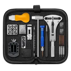 Comprehensive 154 - Piece Watch Repair Tool Set for Battery Change, Link Removal & Strap Adjustment (Watch repair kit)