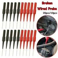 20/10pcs Insulation Piercing Needle Non-destructive Multimeter Test Probes Red or Black 30V 1A Measuring Device For Banana Plug 2