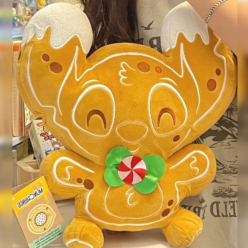 

Disney Lilo &Stitch Gingerbread Man Christmas Plushes Doll Stitch Mickey Mouse Anime Plush Ornaments Car Toys Gifts for Children