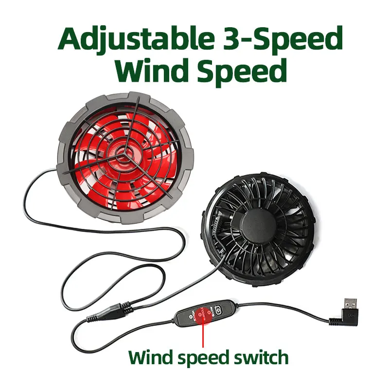 5V Cooling Vest Fan With Cable Fan Vest Fan Brushless Motor Air Conditioning Clothes Fan Accessories Fan Clothes Connection Line