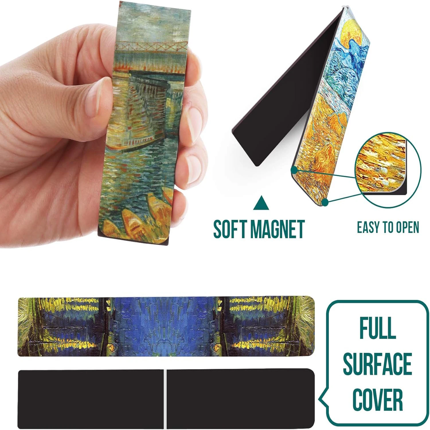 2.5Inch 4PCS Bookmarks Magnet Book Markers Page Clip Students Teachers School Home Office Reading Supplies