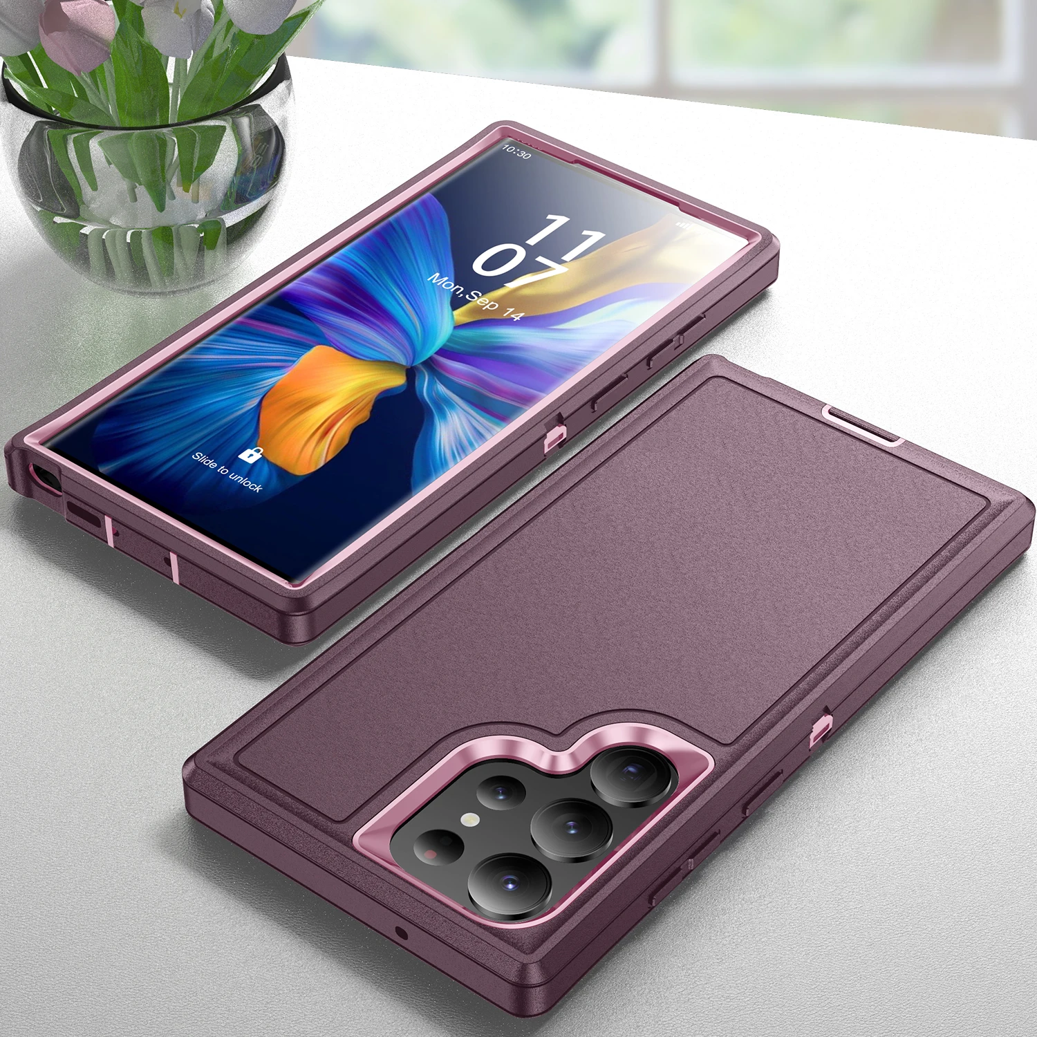 TPU+PC+PC zaščitni ovitek tri v enem proti padcem za Samsung Galaxy S24 S23 S22 Ultra Plus_voghion.com