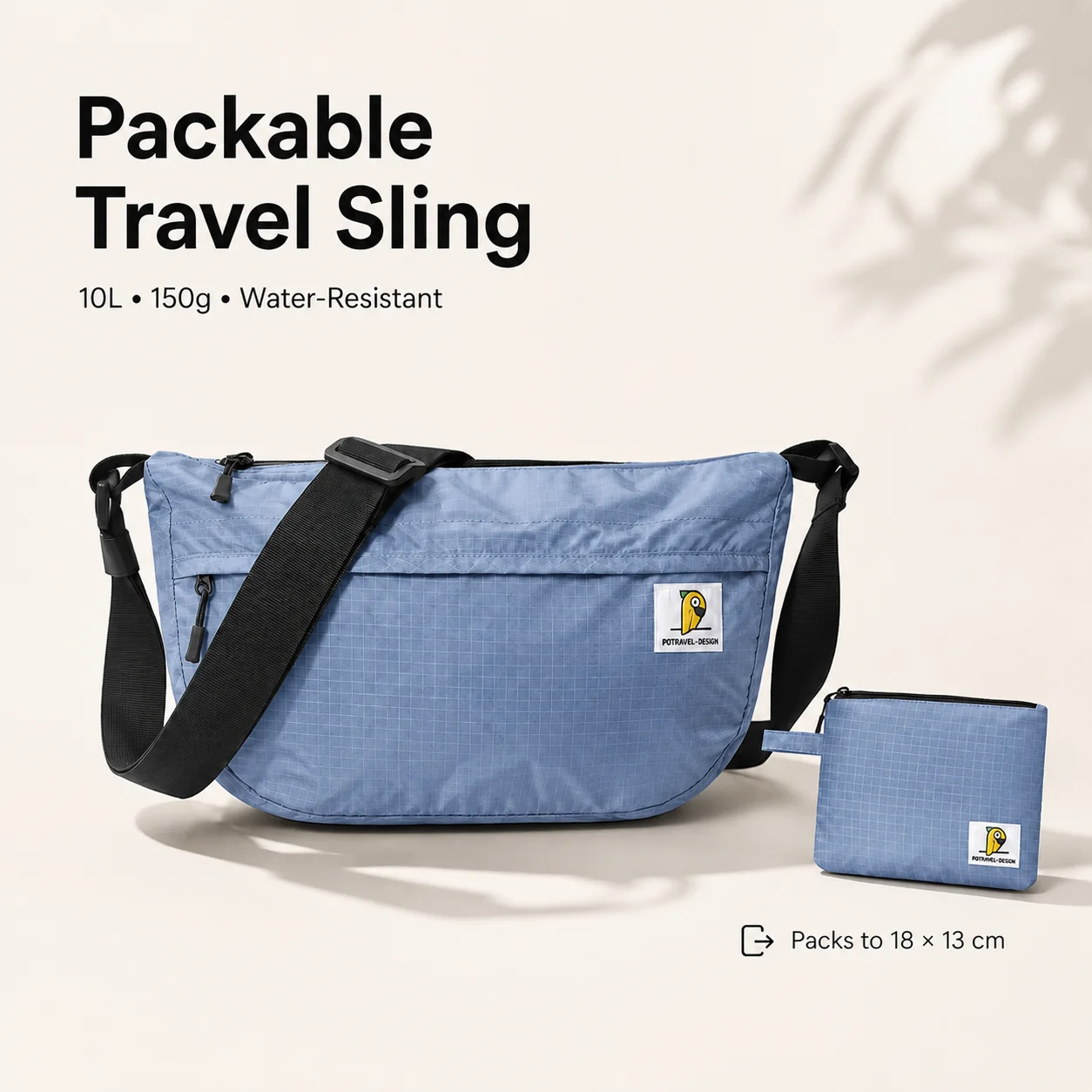 Ultralight Waterproof Crossbody Sling Bag with Storage Pouch
