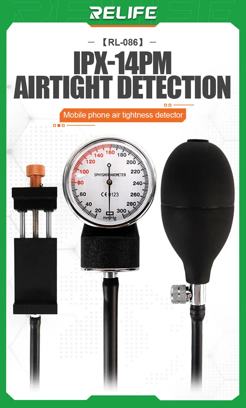 

Relife RL-086 Air Tight Detection For Iphone x-14pro Max Air Tightness Detector For Mobile Phone Test Waterproof Airtightness