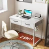 Vanity Desk with Storage, Home Office Computer Desk for Small Spaces, Modern Work Writing Study Table 6