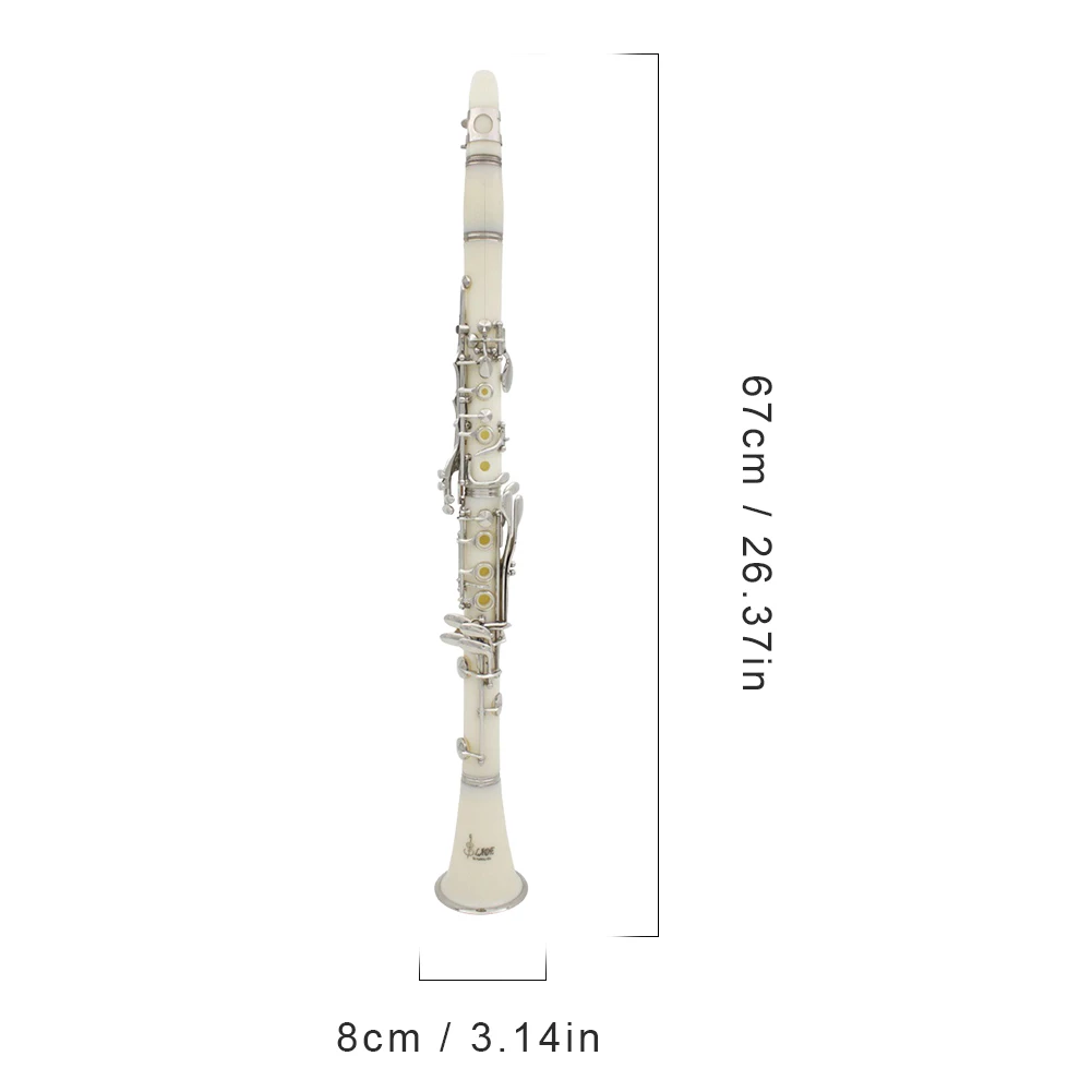 Bb Clarinet 17 Keys Professional Clarinet Set White Gloves Cleaning Cloth Box Orchestra Musical Instruments Barrels Reeds