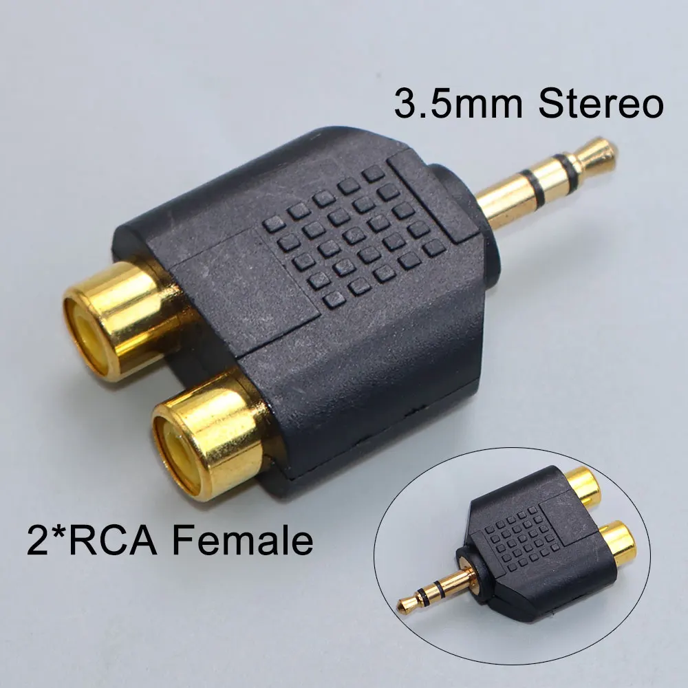 Dual Audio Connector Adapter: 3.5mm & 6.35mm to RCA