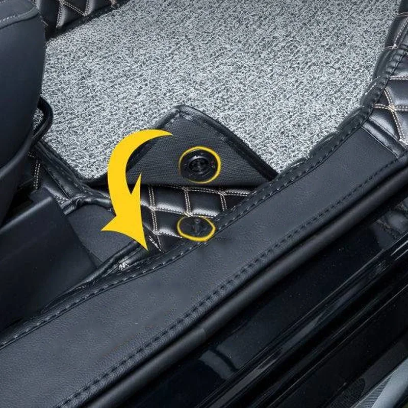 Alfombrillas de cuero para coche Mitsubishi Outlander, accesorios interiores impermeables, alfombras personalizadas, 7 asientos, 2019-2021